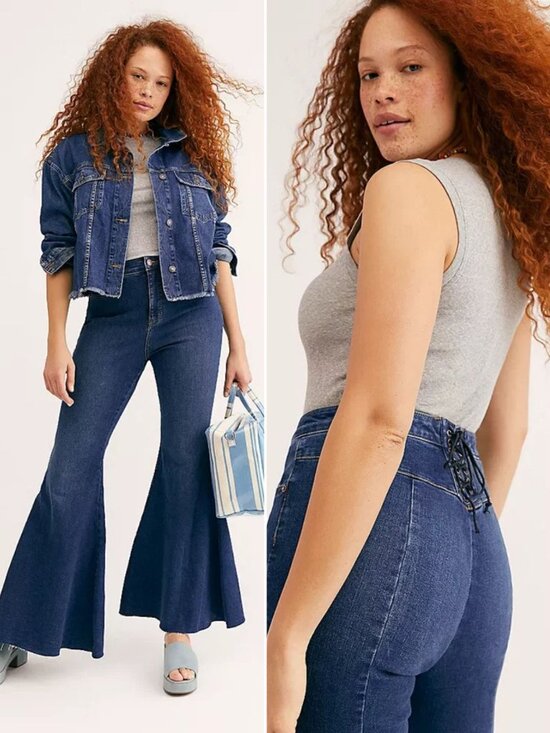 We The Free Denim - Free People We The Free Blue Crvy Super High Rise Flare Jeans 31 36460